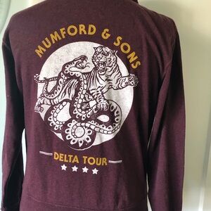 Mumford & Sons size M Concert Hoodie 2018 DELTA Tour Full Zip Sweatshirt Jacket